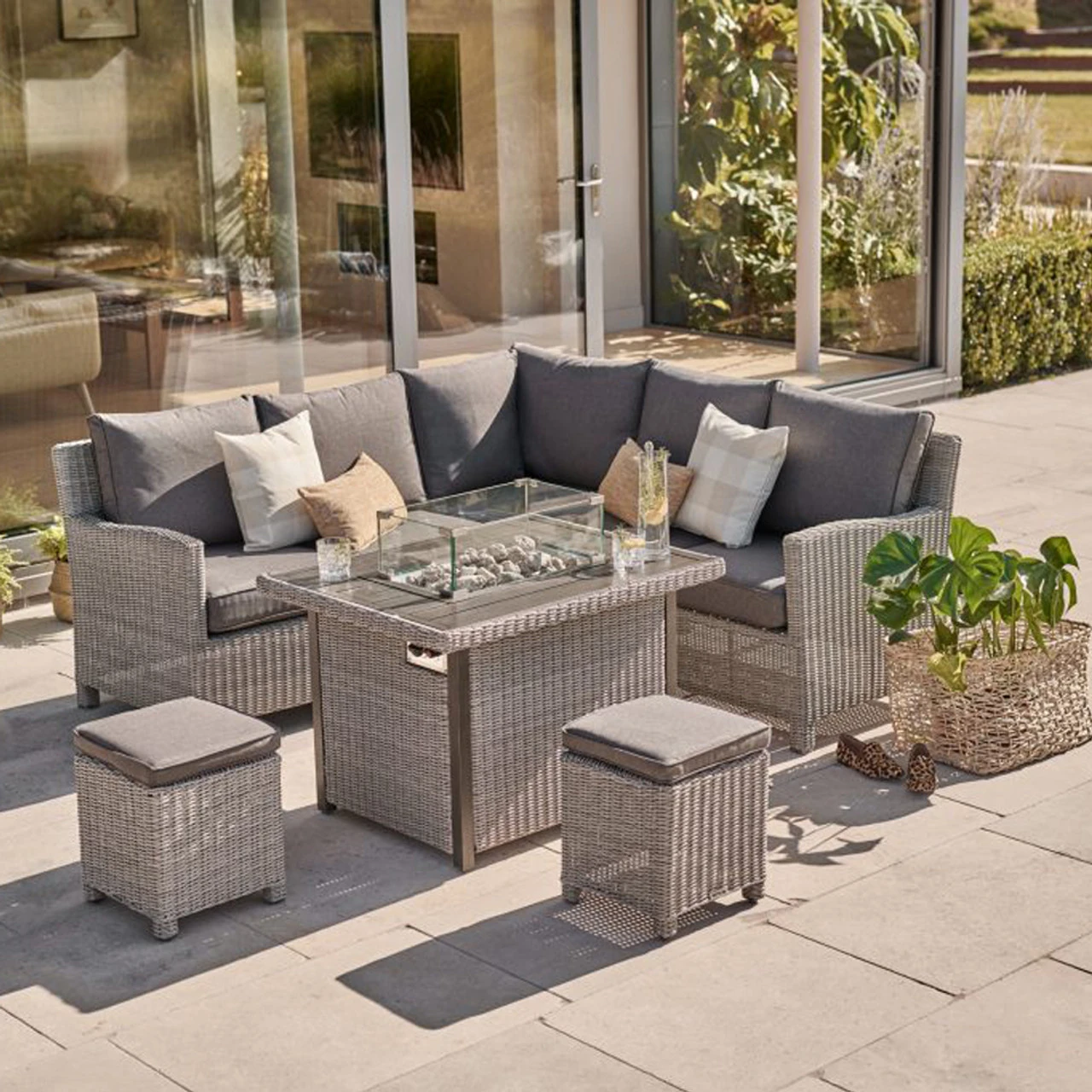 Kettler Palma Mini Corner Set With Firepit Table 3 Kettler Palma Mini Corner Set With Firepit Table