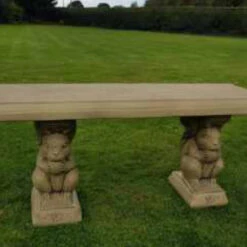 Border Stoneware Squirrel Straight Bench