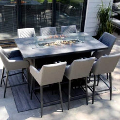 Supremo Mirfield 8 Seat Rectangular Bar Set With 180x100cm Fire Pit Table -Kettler Furniture Shop MIRFIELD 8 SEAT BAR FIREPIT SET 2 20247.1681224922