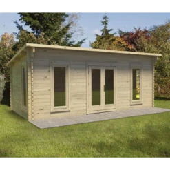 Forest Arley 6m X 3m Cabin - Pent Roof Double Glazed 34kg Polyester Felt Plus Underlay