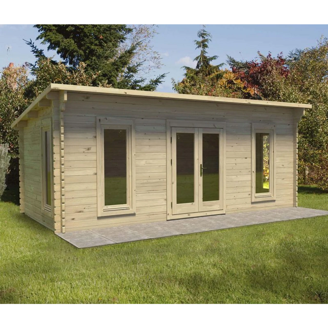 Forest Arley 6m X 3m Cabin - Pent Roof Double Glazed 34kg Polyester Felt Plus Underlay 3 Forest Arley 6m X 3m Cabin - Pent Roof Double Glazed 34kg Polyester Felt Plus Underlay
