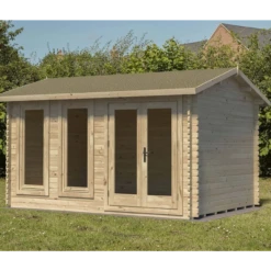 Forest Chiltern 4m X 3m Log Cabin - Apex Roof, Single Glazed 24kg Felt, Plus Underlay