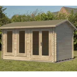 Forest Chiltern 4m X 3m Log Cabin - Apex Roof, Single Glazed With Felt Shingles And Underlay