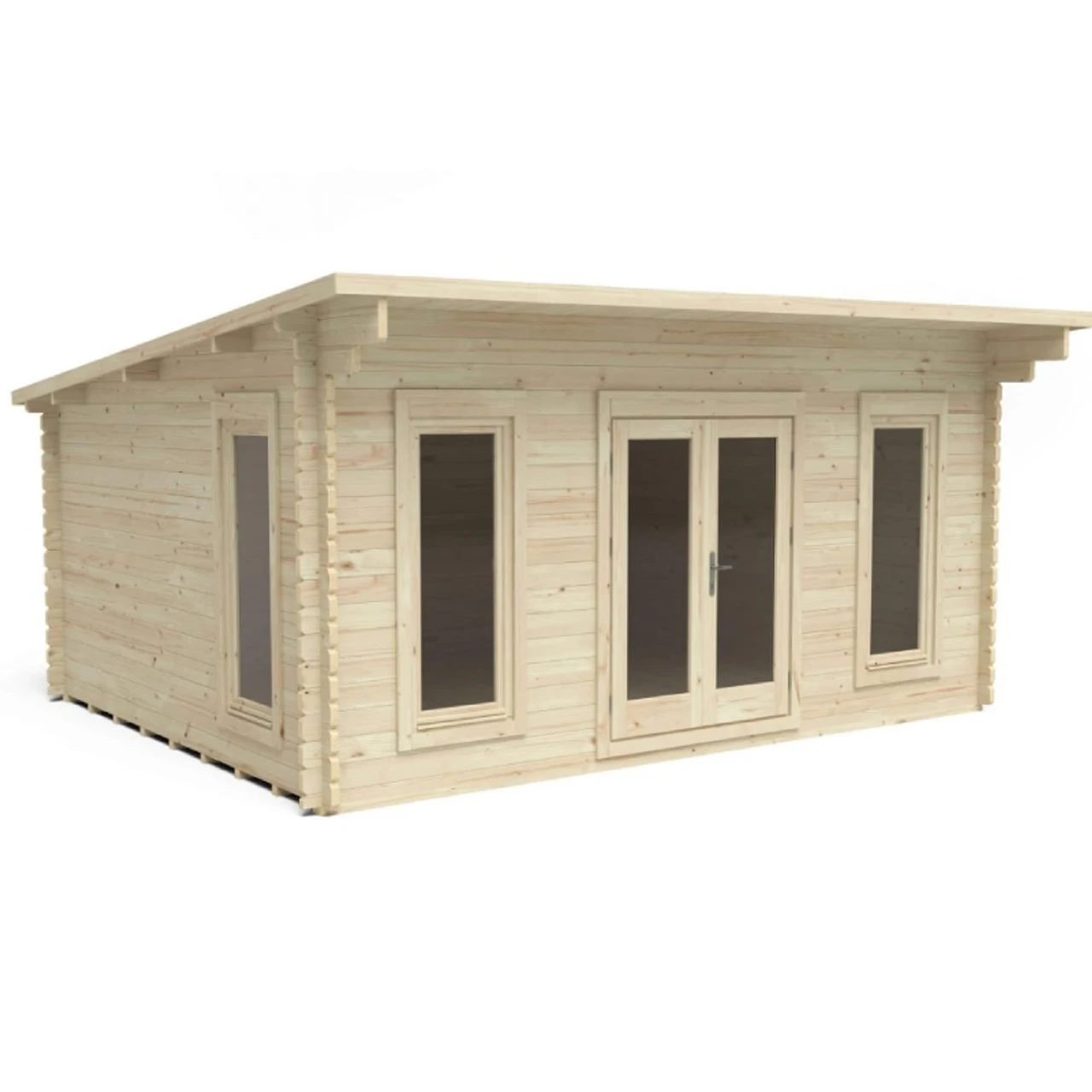 Forest Mendip 5m X 4m Log Cabin - Pent Roof, Double Glazed, 24kg Polyester Felt, No Underlay 3 Forest Mendip 5m X 4m Log Cabin - Pent Roof, Double Glazed, 24kg Polyester Felt, No Underlay