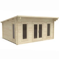 Forest Mendip 5m X 4m Log Cabin - Pent Roof, Double Glazed, 34kg Polyester Felt, Plus Underlay