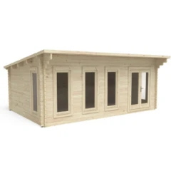 Forest Wolverley 6m X 4m Log Cabin - Pent Roof, Double Glazed 34kg Polyester Felt, Plus Underlay