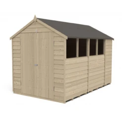 Forest Overlap Pressure Treated 10x6 Apex Shed - Double Door