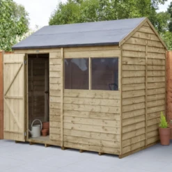 Forest Overlap Pressure Treated 8x6 Reverse Apex Shed