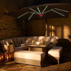 Bramblecrest Truro 3 Metre Square Parasol With LED - Grey -Kettler Furniture Shop sppgl14web 67539.1679484089